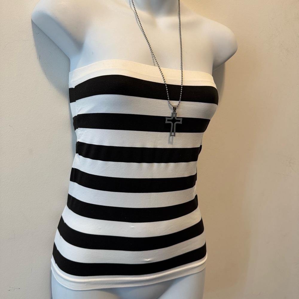 Y2k DEADSTOCK striped stretchy tube top🖤